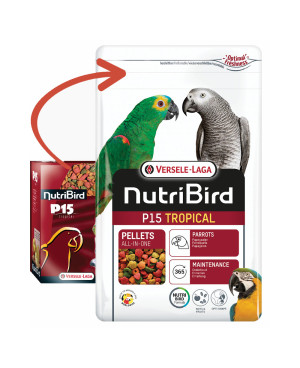  NUTRI BIRD P15 TROPICAL- ПЪЛНOЦЕННА ЕКСТРУДИРАНА ХРАНА ЗА ЕЖЕДНЕВНО ХРАНЕНЕ НА ГОЛЕМИ ПАПАГАЛИ