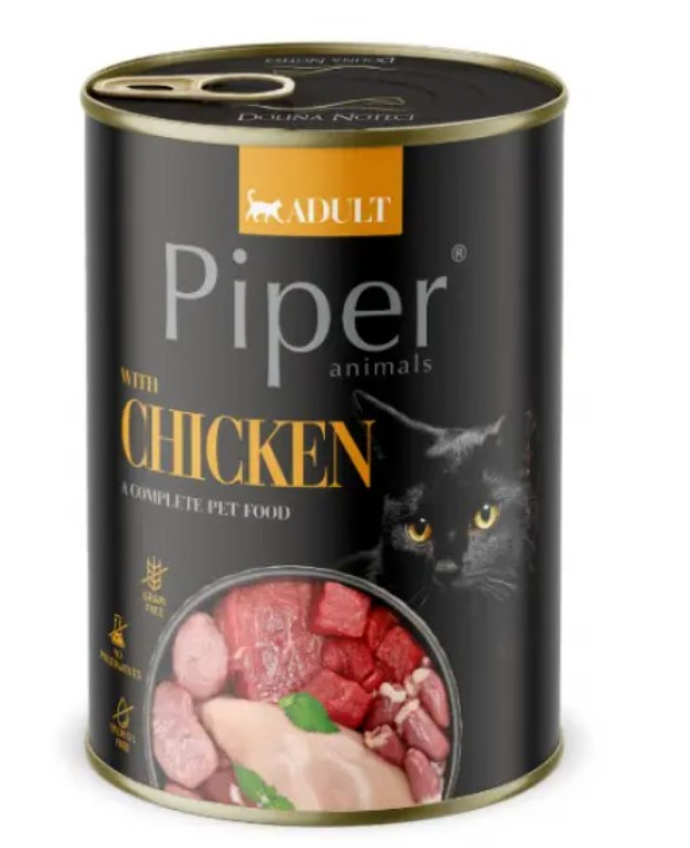 Консерва за котки  PIPER CHICKEN 400 гр. - БЕЗ зърно