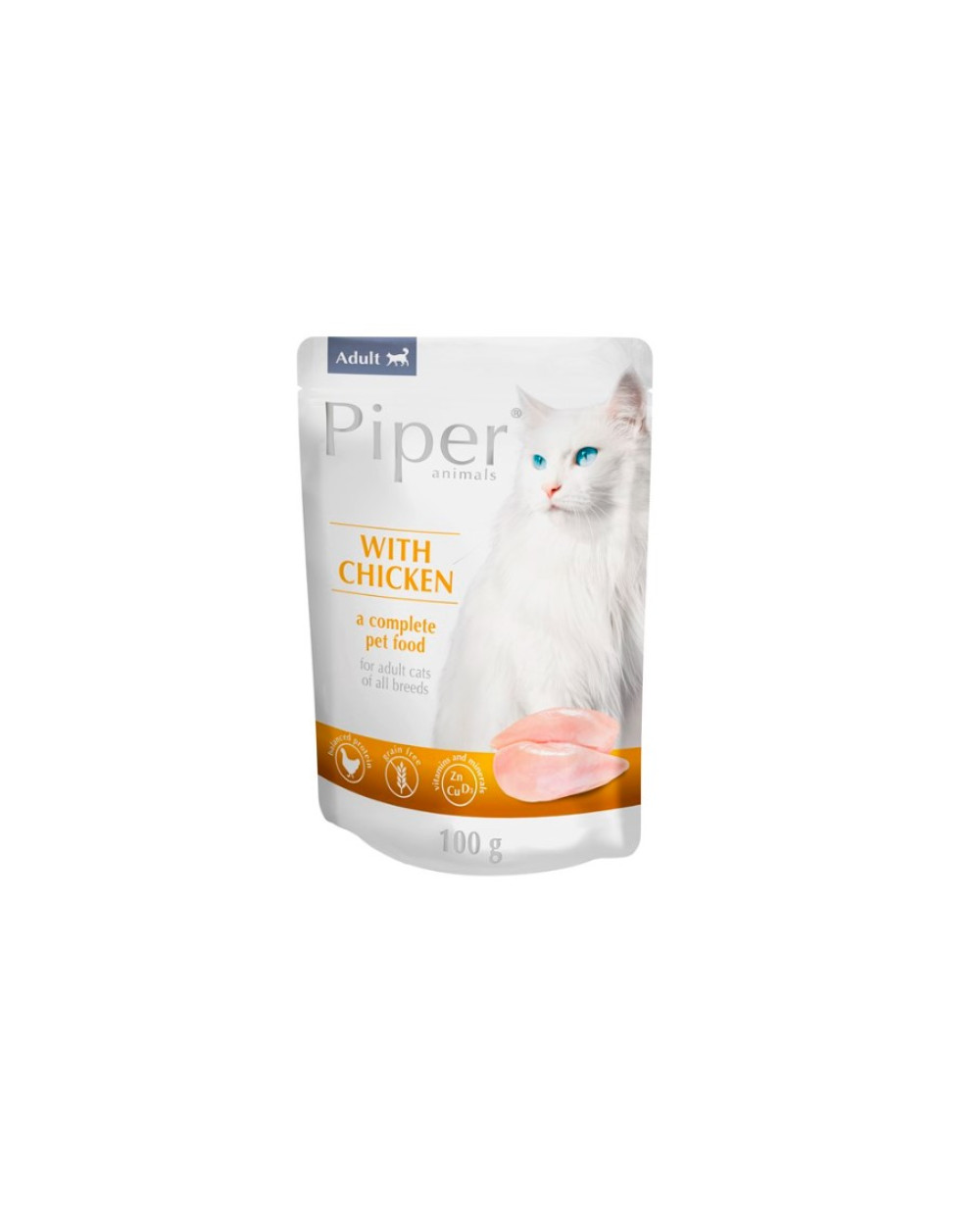 Piper пауч за котки, с пилешко, 100гр.