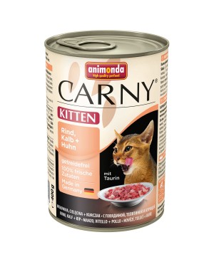 Консерва за малки котенца Carny Kitten -говеждо и пуешко 6x400гр.