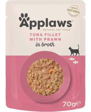 Applaws - Tuna with Pacific Prawn in Broth - Пауч за котка риба тон и скариди в бульон 70гр.