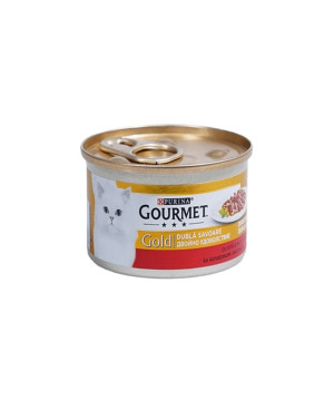 GOURMET GOLD 24бр. - консерва за котка двойно удоволствие с говеждо и пиле 85гр.