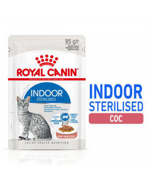 ROYAL CANIN INDOOR КАСТРИРАНИ ДОМАШНИ КОТКИ ПАУЧ ХАПКИ В СОС 12бр.х85гр.