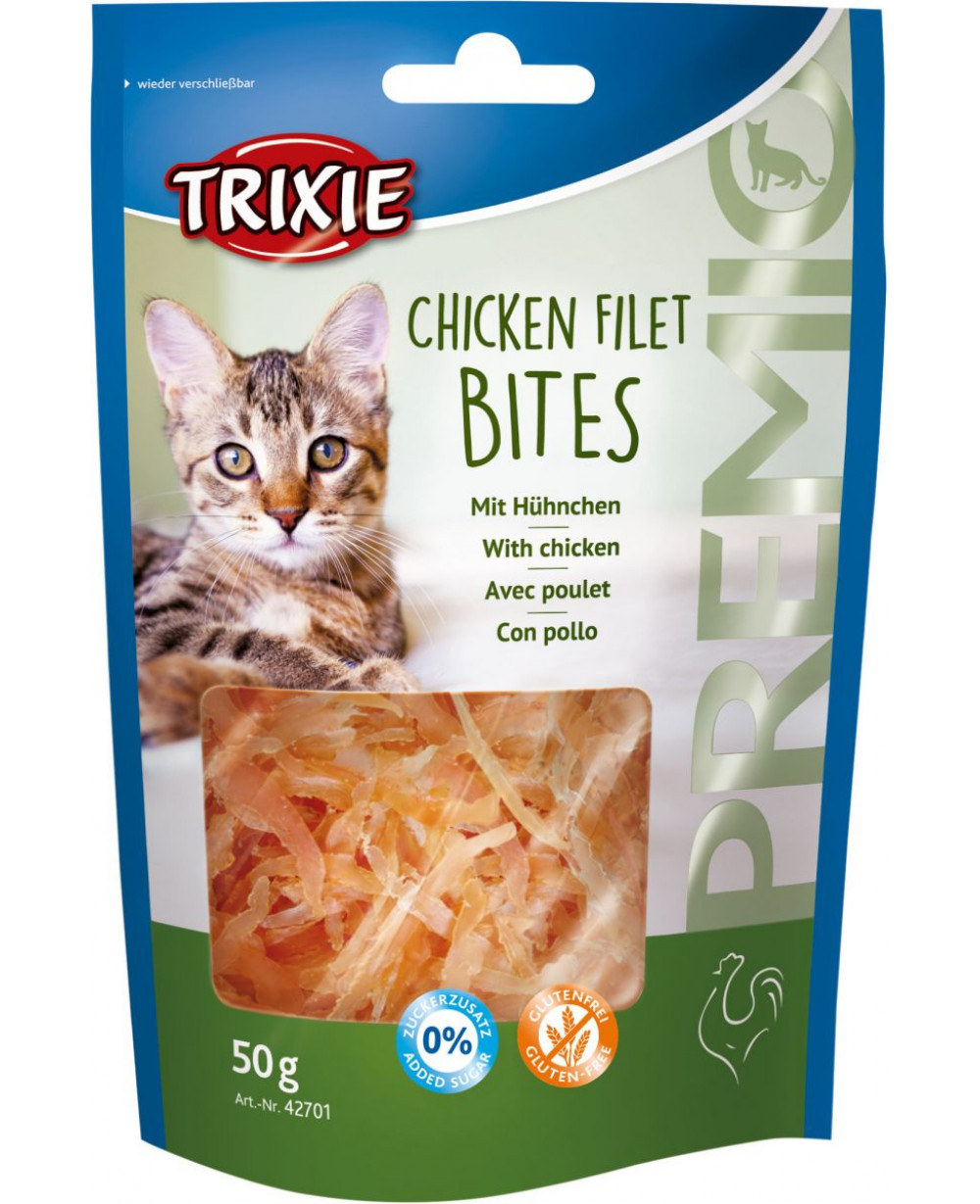 Лакомство за коте  - Trixie - PREMIO Chicken Filet Bites - с парченца пилешко месо 50 гр.