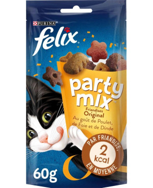 PURINA® FELIX® PARTY MIX Original Mix с пилешко месо, черен дроб и пуешко месо 60гр.