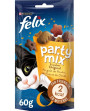PURINA® FELIX® PARTY MIX Original Mix с пилешко месо, черен дроб и пуешко месо 60гр. - Котки