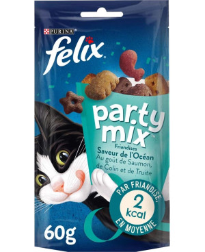 PURINA® FELIX® PARTY MIX Ocean Mix със сьомга, риба Pollock и пъстърва 60гр.