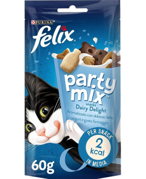 PURINA® FELIX® PARTY MIX Dairy Delight 60g.- допълваща суха храна, ароматизирана с мляко 60гр.