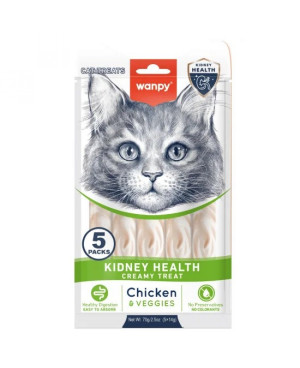 Wanpy Cat Kidney Health за котки при проблеми с бъбреците, с пилешко и зеленчуци, 5х14г.