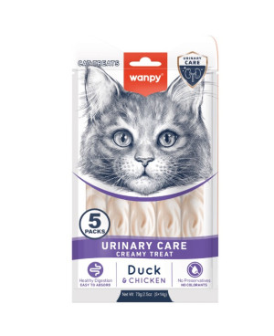 Wanpy Cat Urinary - за котки при проблеми с уринарния тракт, с патица и пиле, 5х14г.