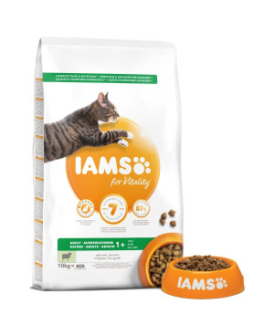IAMS Adult с агнешко - суха храна за израснали котки 10кг.