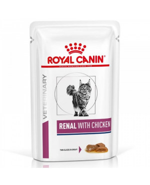 Храна за котки Royal Canin Vet. Renal with Chicken Pouch - при бъбречна недостатъчност 12х85гр.