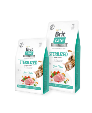 Brit Care Cat Grain-Free Sterilized Urinary Health - суха храна за кастрирани котки с пиле 7кг.