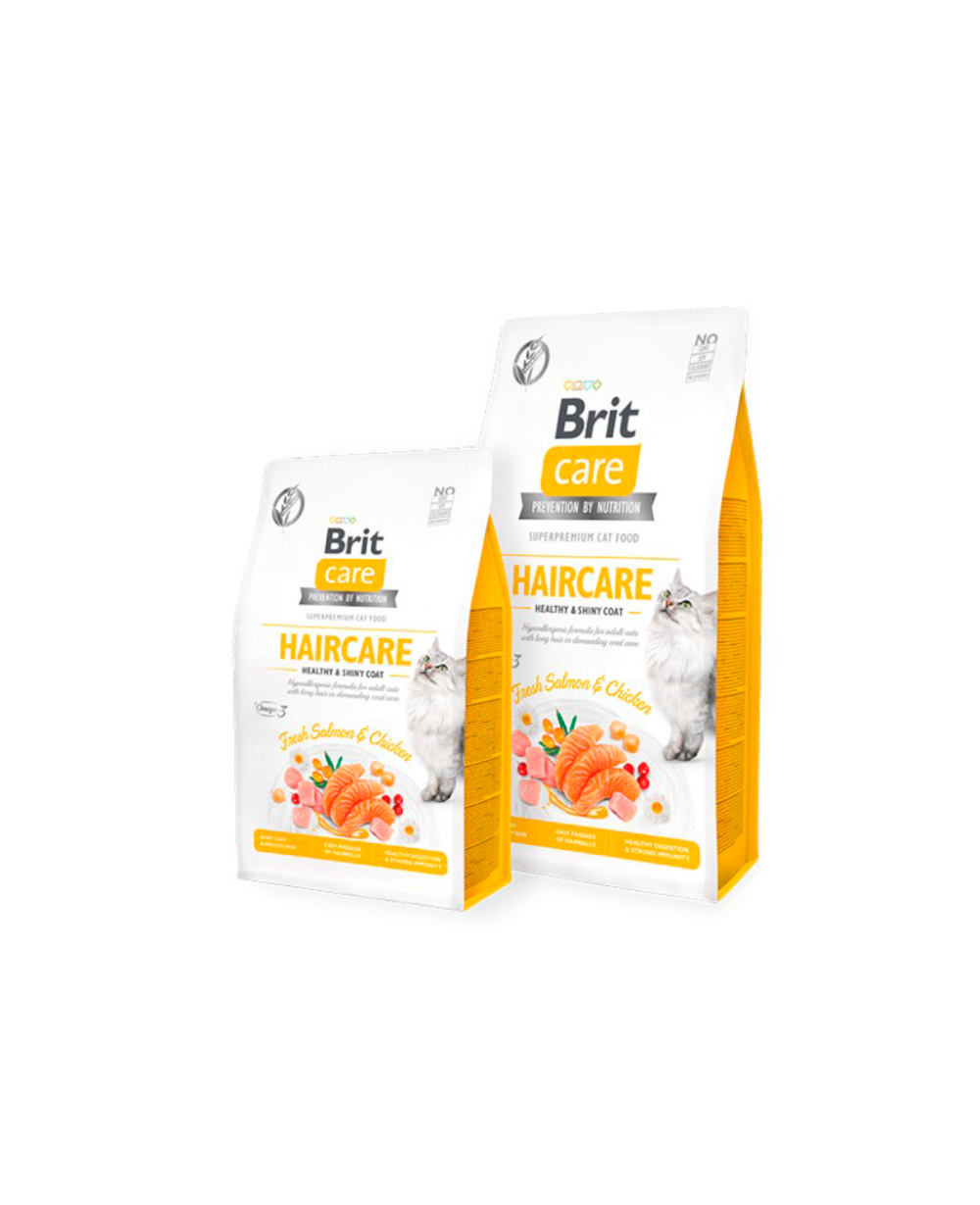 Brit Care Cat Grain-Free Haircare -храна за котки за хубава кожа и козина 7кг.
