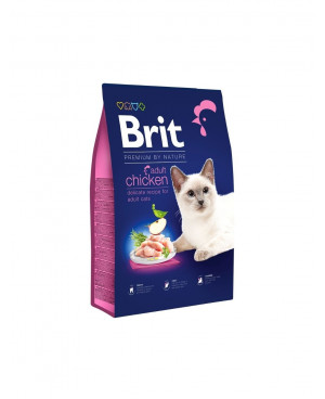Суха храна за котки - Brit Premium Adult Cat  с пиле  8кг.