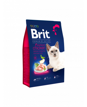 Суха храна за кастрирани котки - Brit Premium Sterilized с пиле 8кг.