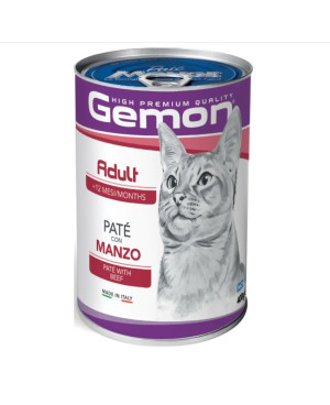 GEMON – КОНСЕРВА ПАСТЕТ ЗА КОТКИ В ЗРЯЛА ВЪЗРАСТ С ТЕЛЕШКО 400g. 12БР.
