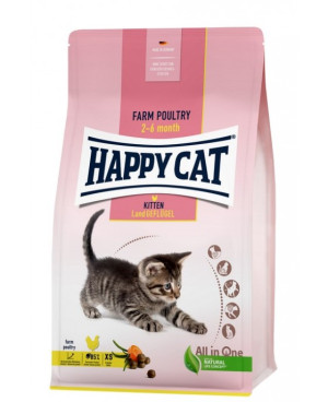 Суха храна Happy Cat Young Kitten Farm Poultry за котенца на възраст до 6 месеца. 4кг.