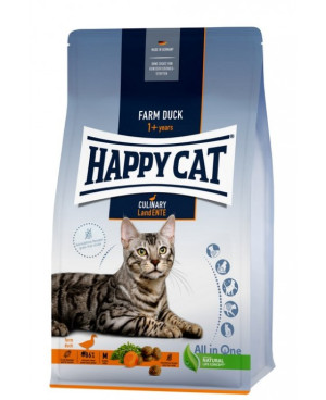 Суха храна Happy Cat Culinary Adult Farm Duck - с крехка патица и моркови 4kg.
