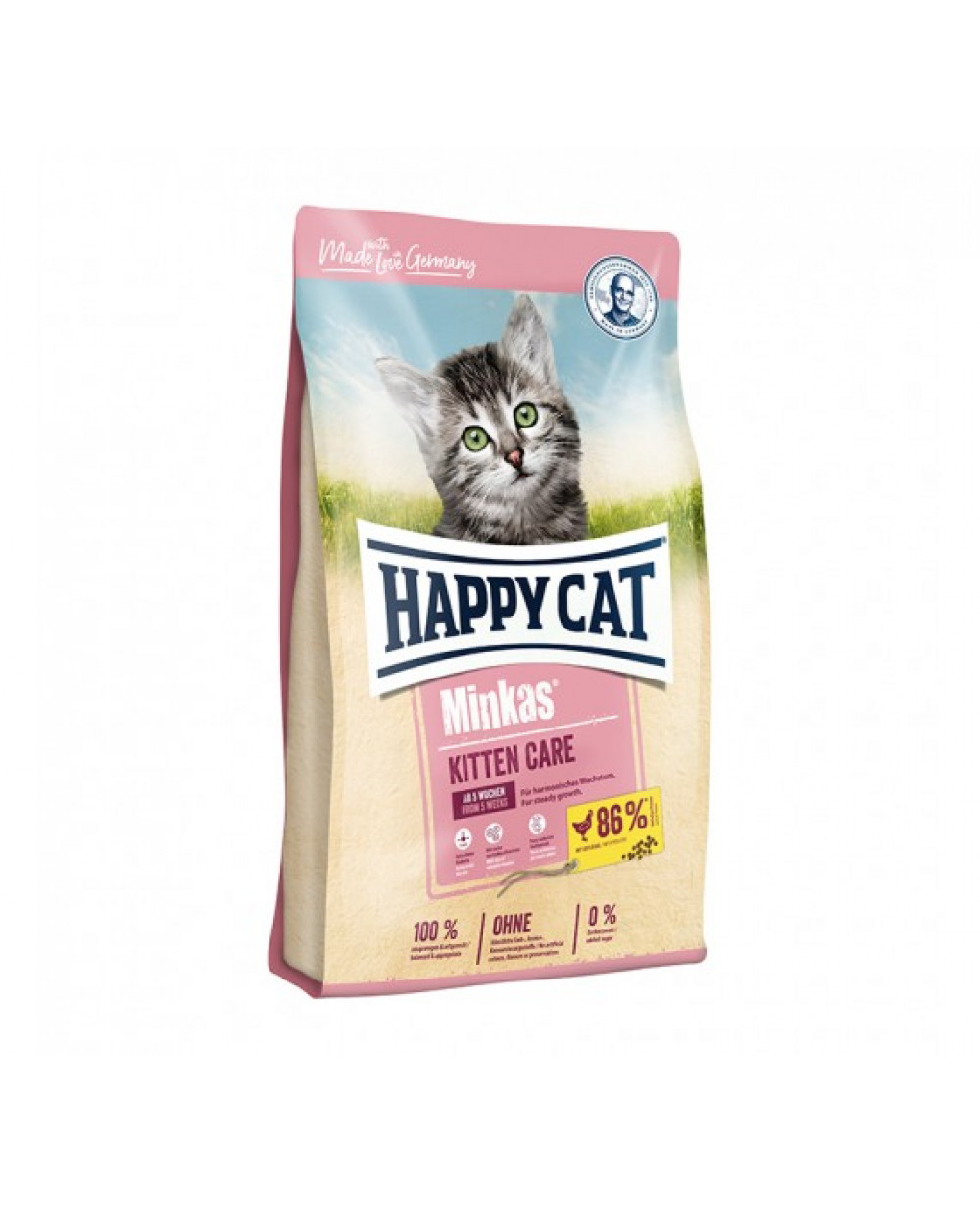 Суха храна за котенца Happy cat Minkas kitten 10кг, с пилешко за котета над 4 седмици