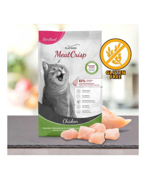 Суха храна за кастрирани котки Platinum MeatCrisp с пилешко месо, БЕЗ зърнени култури 3кг.