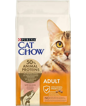Суха храна за котки над 1г. - Cat Chow Adult с Месо  от сьомга 15кг