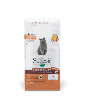 Schesir Cat Sterilized & Light with Chicken - Суха храна за кастрирани котки  1.5kg.