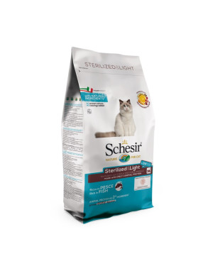 Schesir Cat Sterilized & Light с риба - Суха храна за кастрирани котки 10kg.
