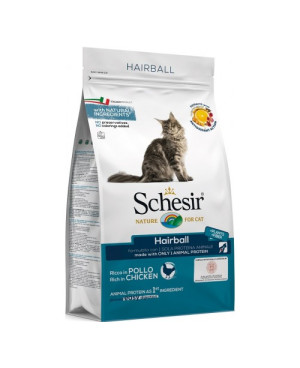 Schesir Hairball Chicken - суха храна за котки с дълга козина, с пилешко 1.5кг.