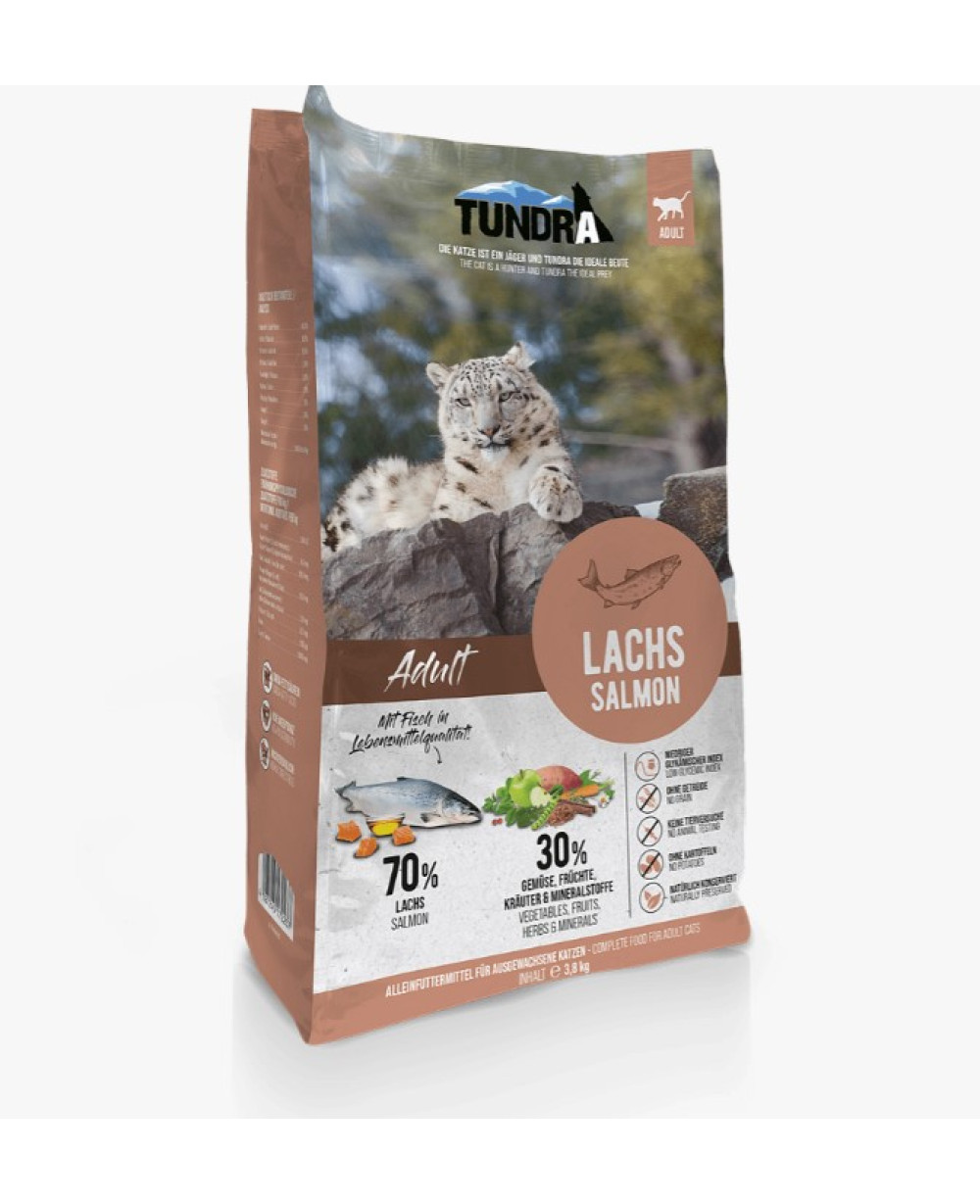 Суха храна за котки Без зърно - Tundra със сьомга и лененено семе 3.8кг.
