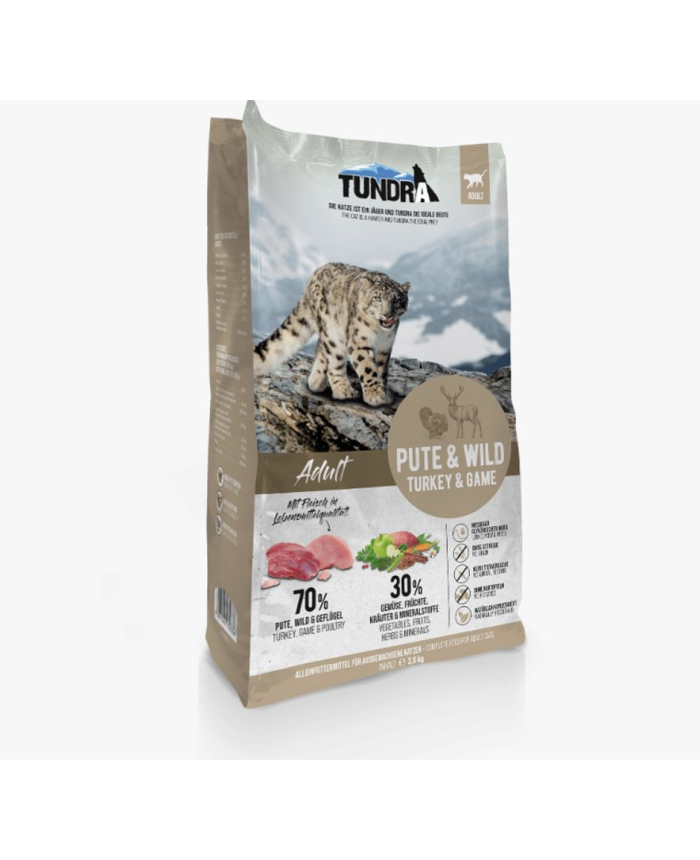 Суха храна за котки Без зърно - Tundra с пуйка и дивеч 3.8кг.