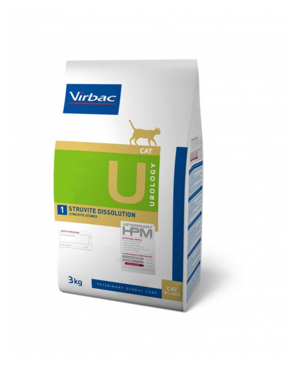 Virbac HPM Diet Cat Urology Struvite Dissolution U1 1.5кг.