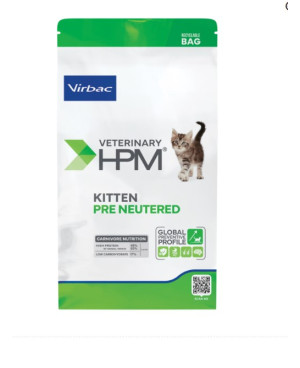 Суха храна VIRBAC VETERINARY HPM Kitten PRE NEUTERED CAT за котенца до 12 м, 1.5 kg.