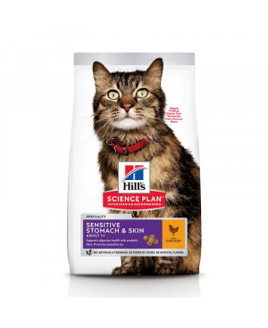 Суха храна за котки Hill's Feline Adult Sensitive Stomach & Skin с пиле 7кг. 