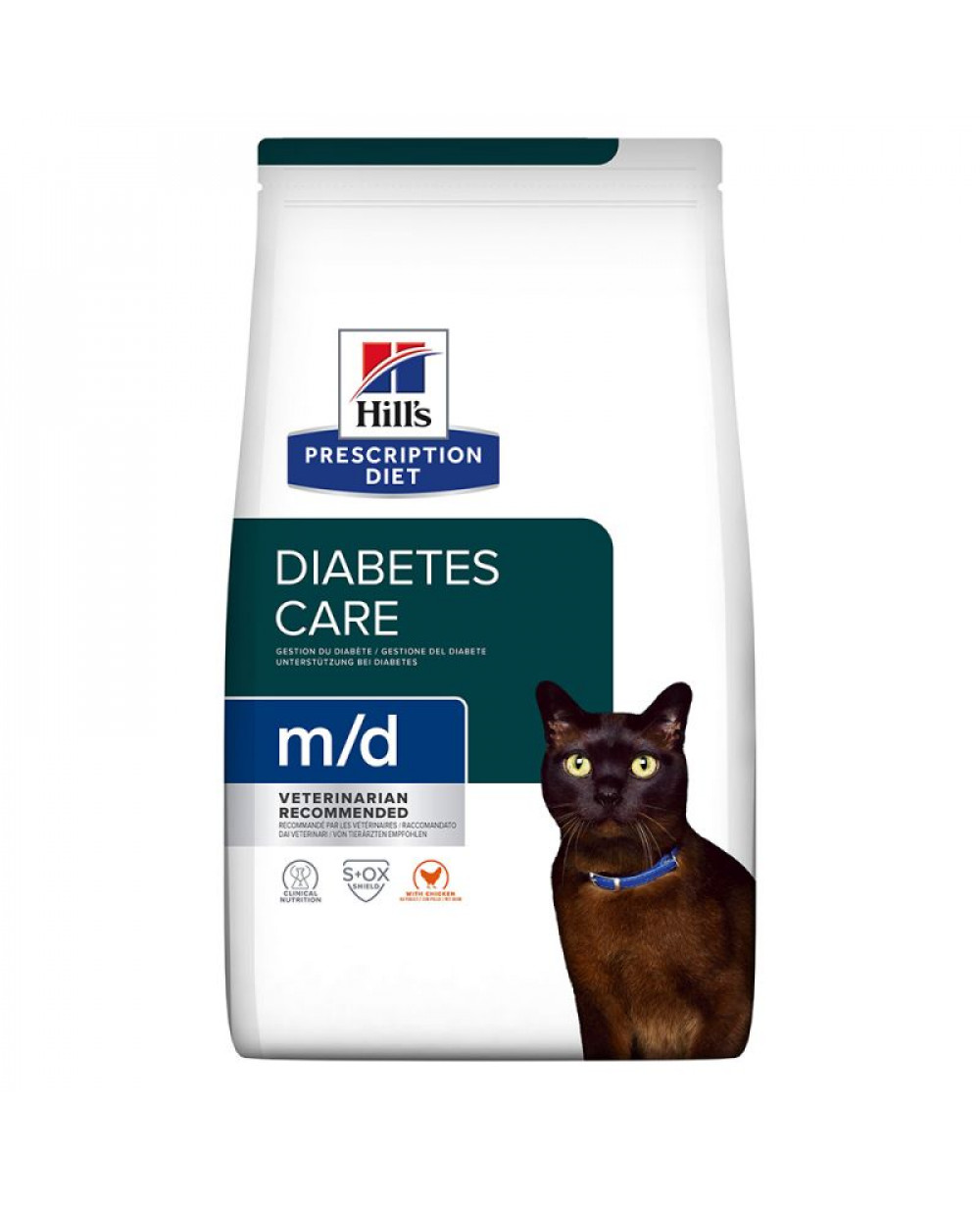 Суха храна за котки - HILL'S Feline m/d  1.5kg.-  за лечение на диабет и на затлъстяване.