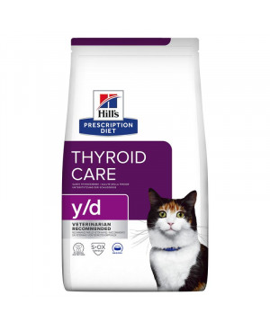 Суха храна за котки - HILL'S Feline y/d 1.5кг регулира приема на йод при хипертироидизъм 