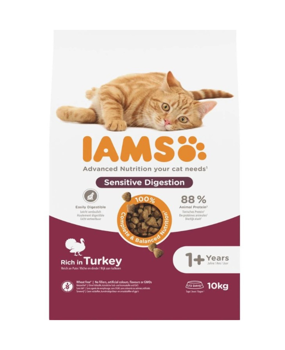 IAMS CAT SENSITIVE Digestion TURKEY - Храна за котки 10кг.