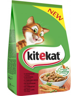 Суха храна за котки  KITEKAT говеждо със зеленчуци 12кг.