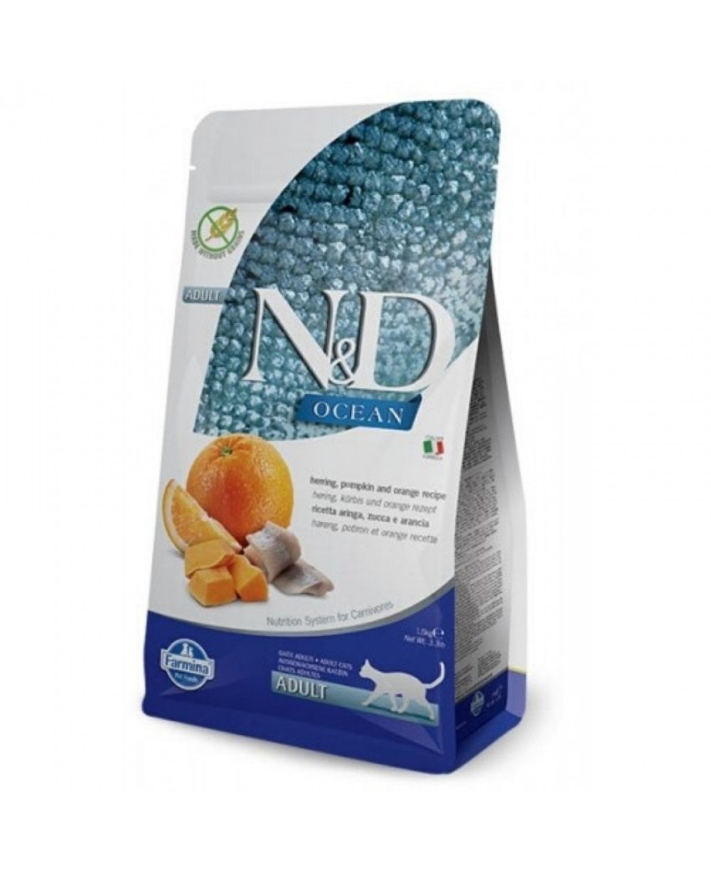 N&D Cat Ocean Herring, Pumpkin & Orange 5кг. с херинга, тиква и портокал.