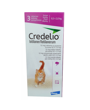 Credelio - таблетка за външно обезпаразитяване при котки от 0.5 - 2кг., 1таб.
