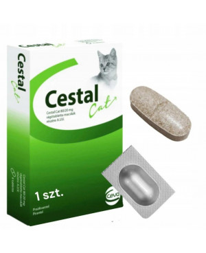 Cestal Cat - дъвчаща таблетка за вътрешно обезпаразитяване на котки - за 4кг. тел.тегло,1бр.