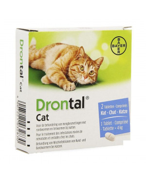 DRONTAL Cat - дъвчаща таблетка за вътрешно обезпаразитяване за 4кг. тел.тегло,1бр.