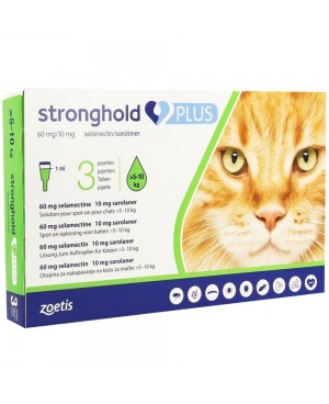 Stronghold PLUS 5-10kg. Препарат за вътрешно и външно обезпаразитяване при котки, 1 пипета