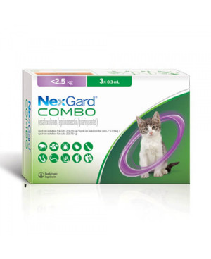 NexGard Combo < 2.5kg.Препарат Спот Он за цялостно обезпаразитяване на котки 1бр.