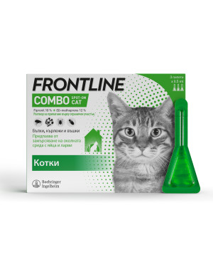 Frontline combo cat - Препарат Спот Он за  външно обезпаразитяване при котки, 1 пипета