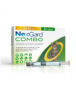NexGard Combo 2,5-7,5kg. Препарат Спот Он за цялостно Обезпаразитяване На Котки 1бр.