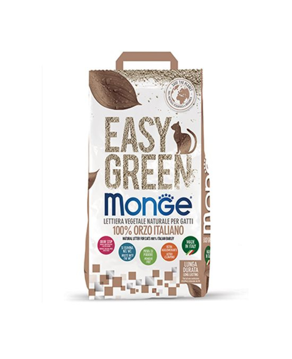 MONGE EASY GREEN 100% BARLEY – НАТУРАЛНА, РАСТИТЕЛНА ТОАЛЕТНА ЗА КОТКИ С ЕЧЕМИК 10л.