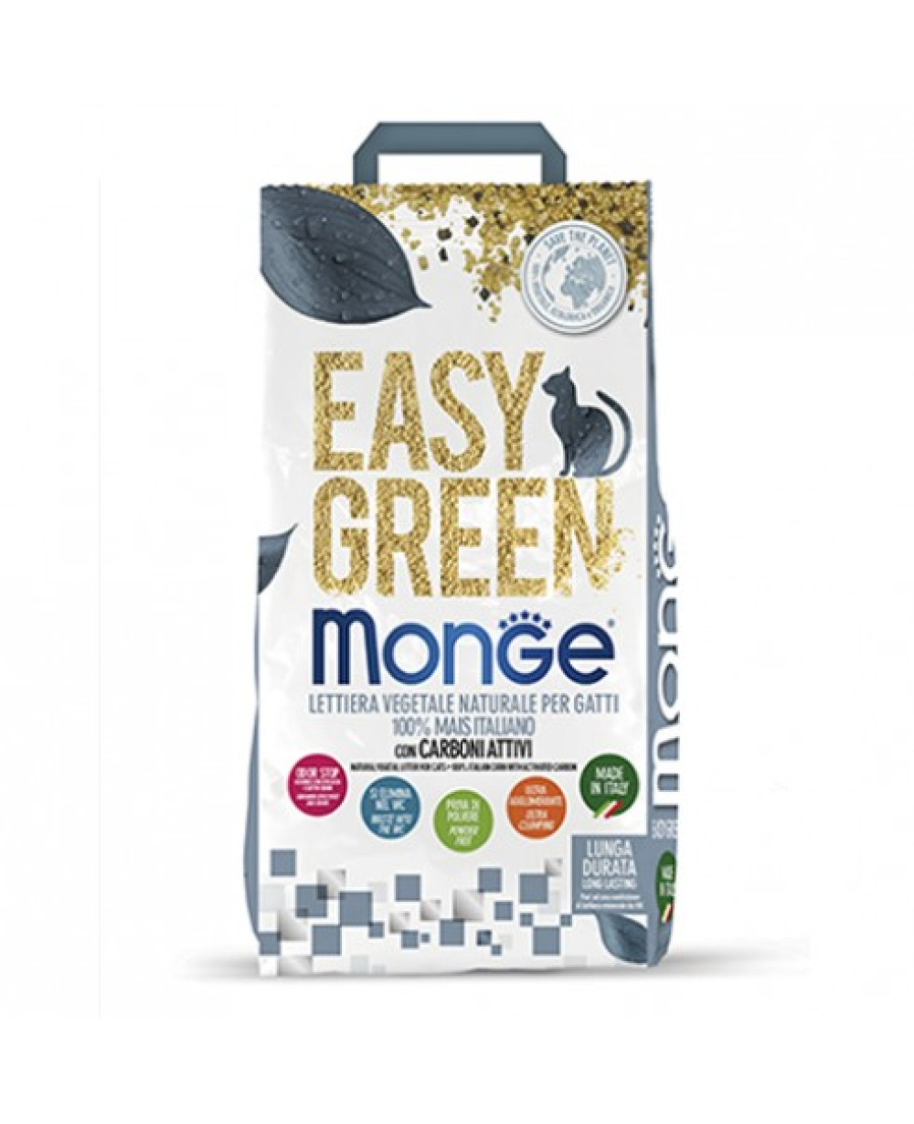 MONGE EASY GREEN 100% CORN WITH ACTIVE CARBON – С ЦАРЕВИЦА И АКТИВЕН ВЪГЛЕН 10л.