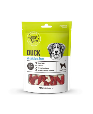 лакомство за куче  - Jerky Time Duck+Calcium bone  - кокалчета с патешко месо 80гр.