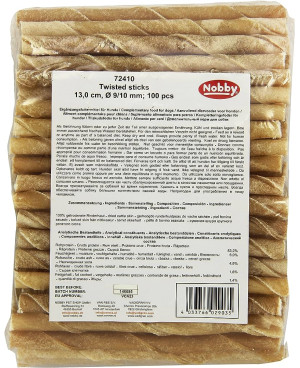 лакомство за куче - кожени солети 12см. 7/8мм. 100бр. 